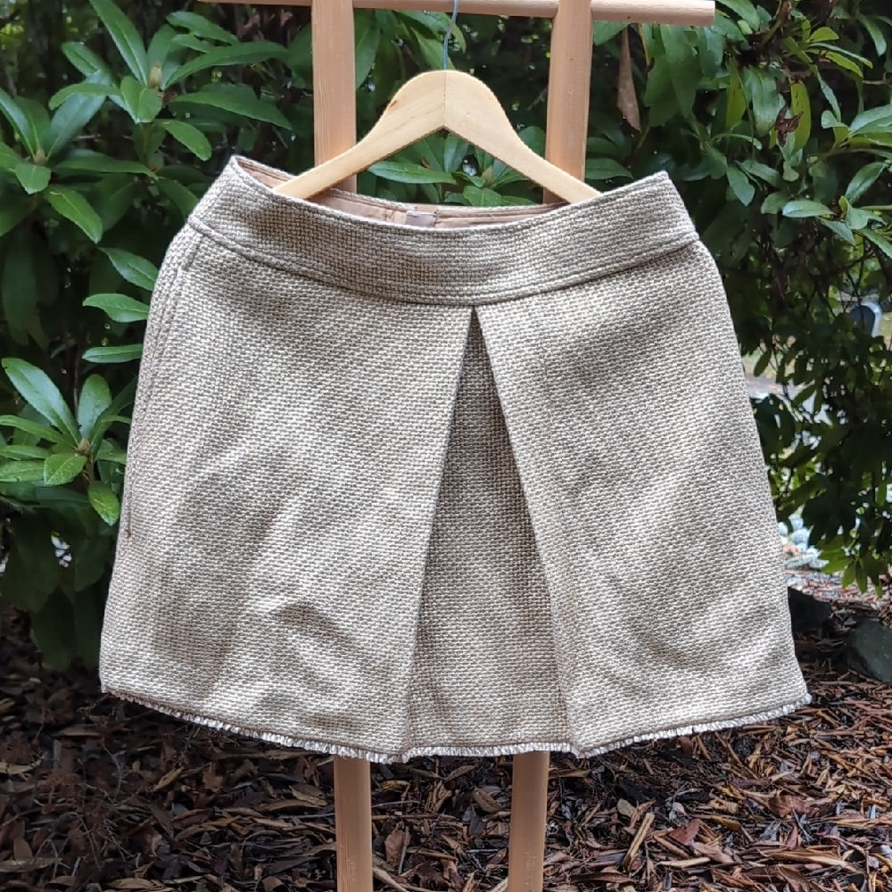 Banana Republic Golden Tweed Metalic Woven Sparkly Mini Skirt